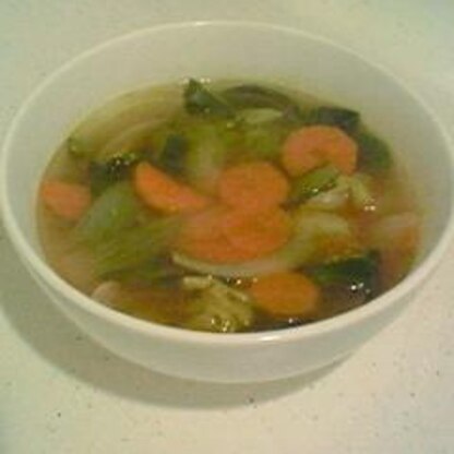 カレースープ作ってみました☆
野菜をたくさん食べれていい感じです。